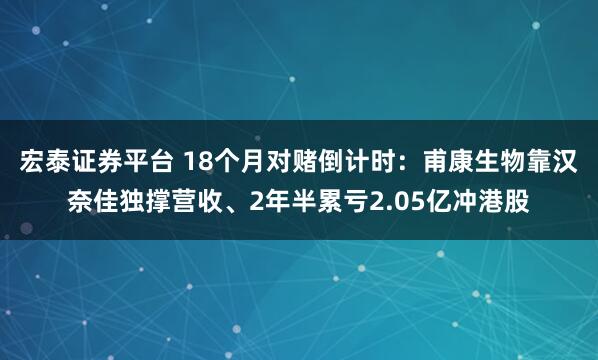 宏泰证券平台 18个月对赌倒计时：甫康生物靠汉奈佳独撑营收、2年半累亏2.05亿冲港股
